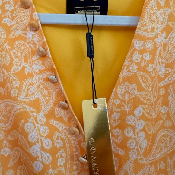 Alexia Admor Yellow Floral Paisley Button Wrap Dress - Size 8 - Picture 2 of 3